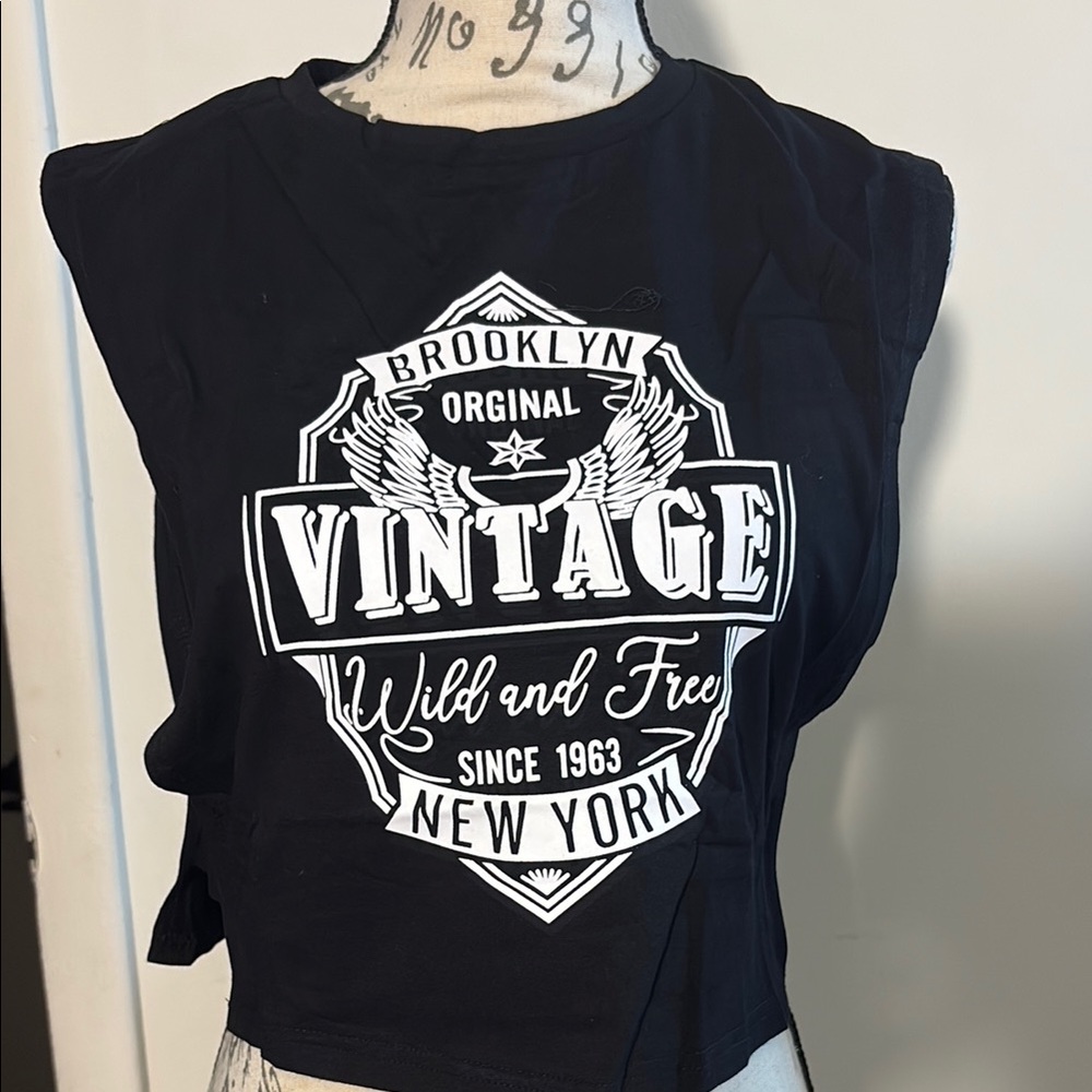 Black Vintage Graphic Tank Top